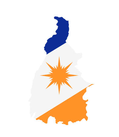 Tocantins map flag vector silhouette illustration isolated on white background. Brazil state Tocantins map symbol. South America territory.のイラスト素材