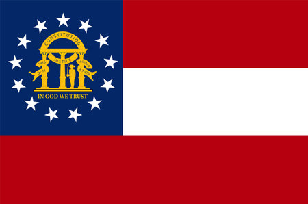 Georgia flag vector illustration isolated. United States of America. National symbol of Georgia, USA.のイラスト素材