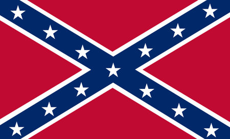 Historical battle flag of Confederate States of America vector illustration isolated. US Civil War.のイラスト素材