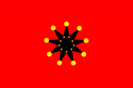 Republic of China war flag from 1912 to 1928, army flag, national symbol of Taiwan military flag vector illustration isolated.のイラスト素材