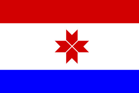 Republic of Mordovia flag vector illustration isolated on white background. Russia oblast flag. Mordovia flag. Russian federation territory.のイラスト素材