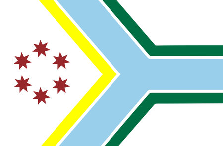 Cook County flag vector illustration isolated on background. Cook County in Illinois State. USA territory symbol. United States of America area emblem.のイラスト素材