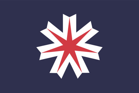 Prefecture Hokkaido flag vector illustration isolated. Japan prefecture symbol.のイラスト素材