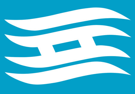 Prefecture Hyogo flag vector illustration isolated. Japan prefecture symbol.のイラスト素材