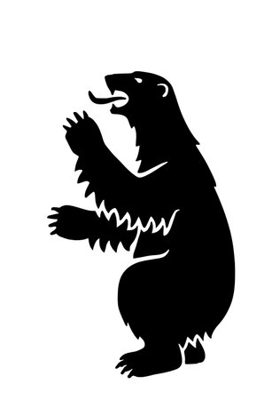 Wild beast bear vector silhouette illustration shape shadow. Greenland COA symbol. Greenland bear coat of arms, seal, national emblem isolated on background.のイラスト素材
