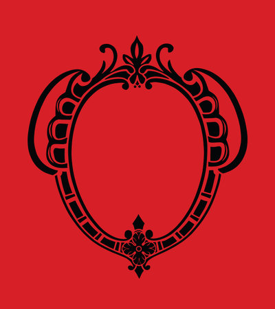 Classic vintage mirror frame vector silhouette illustration isolated on background. Coat of arms Sardinia element.のイラスト素材