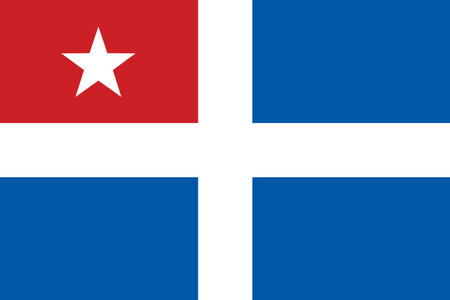 Cretan state flag vector illustration isolated. Historical state from 1898 year.のイラスト素材