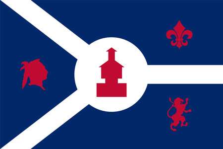 Fort Wayne city flag vector illustration, Allen County, Indiana state, USA town sign. Fort Wayne city emblem banner. Sticker Fort Wayne city.のイラスト素材