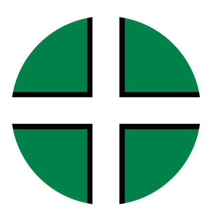 Circle badge County Devon flag button vector illustration isolated. Territory South West England region, Great Britain, United Kingdom. Province Devon roundel flag emblem bannerのイラスト素材