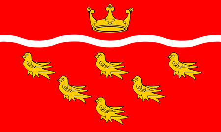 Badge County East Sussex flag button vector illustration isolated. Territory South East England region, Great Britain, United Kingdom. Roundel East Sussex flag emblem banner nationのイラスト素材