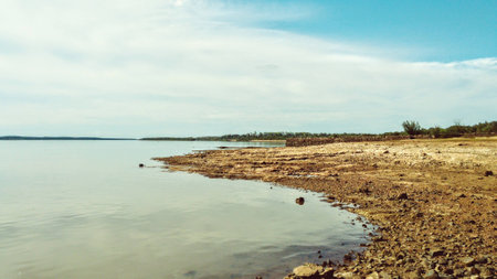 coast river in summerの写真素材