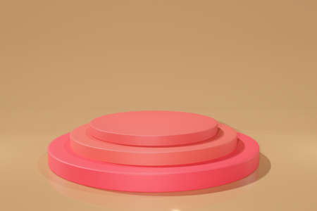podium display stand in Room brown Yellow Color 3D renderingの写真素材