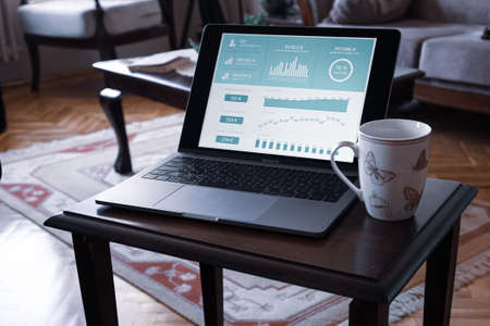 working home office with coffeeのeditorial素材