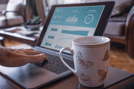 working home office with coffeeのeditorial素材