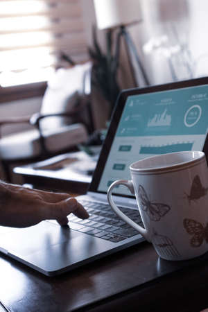 working home office with coffeeのeditorial素材