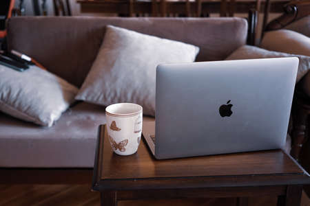 working home office with coffeeのeditorial素材