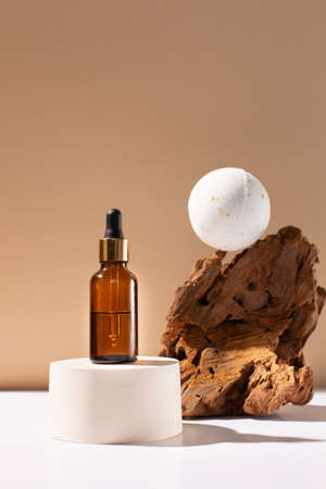 Zero waste beauty body care concept. Eco-friendly bathroom accessories on natural beige paper background, copy space.の写真素材