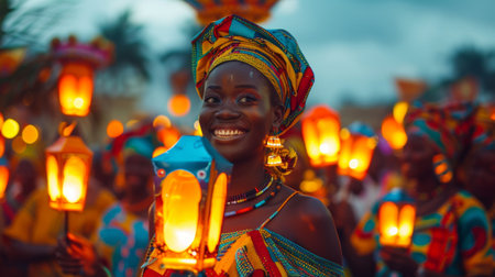 Happy african american people celebrating Juneteenth and african liberation day. Juneteenth freedom day celebration. Black History Month. Generative ai.の素材