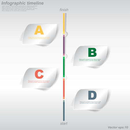 Infographic design template with paper tags. Idea to display information, ranking and statistics with orginal and modern styleのイラスト素材