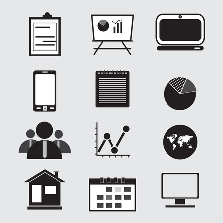 Flat icon set. Businessのイラスト素材