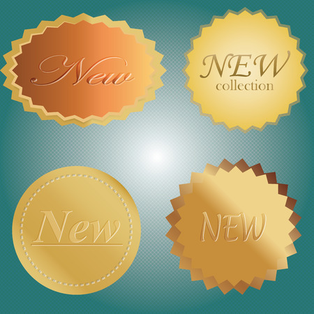 Vector Badges of Gold Seal Setのイラスト素材