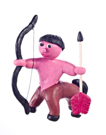 Sagittarius, sign of the Zodiac made of plasticineの写真素材