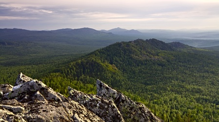 Sharp teeth of mountain ridgeの写真素材