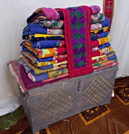 Interior of traditional tatar house, Old chest
