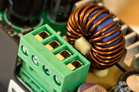 Wire connector and inductance coil on circuit board