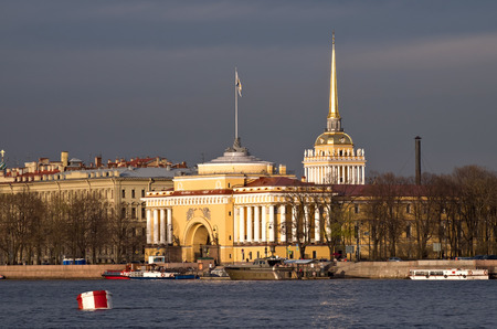 Admiralty building in Saint Petersburg, Russiaの写真素材