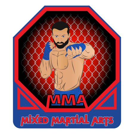 Vector drawing of the fighter of mixed martial arts.のイラスト素材