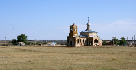 Russia, Rostov oblast.Tsimlyansk. kh Karpovsky-church of St. George (the old monolithic church built in 1914)                   の写真素材