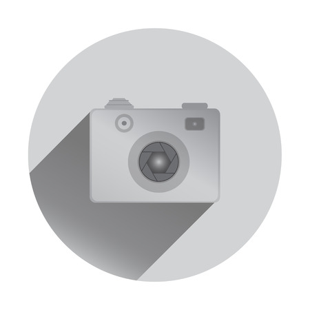 Retro camera icon, flat design, illustrationのイラスト素材
