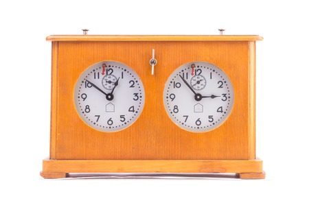 mechanical chess clock isolated.の写真素材