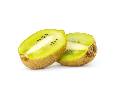 Fresh Kiwi fruit isolated on white backgroundの写真素材