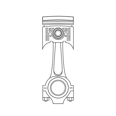 Iron car piston in a drawing style.のイラスト素材