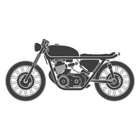 classic vintage motorcycle, cafe racer theme, isolatedのイラスト素材
