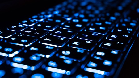  keyboard with backlighting. close-up.の写真素材