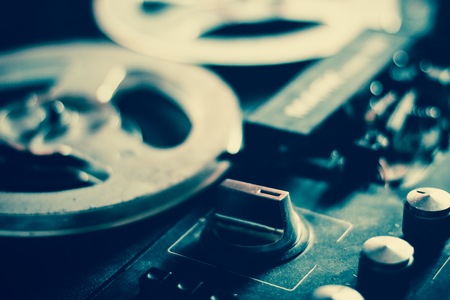 80's vintage tape recorder. close-upの写真素材