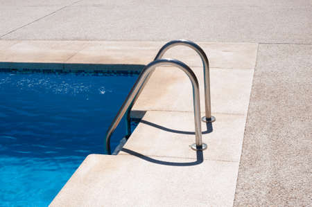 calm pool blue water stair curb summer calm