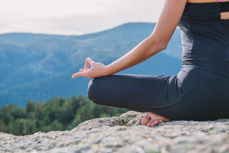 meditation yoga postures in nature inner peace