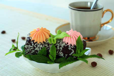 Coffee with pastryの写真素材