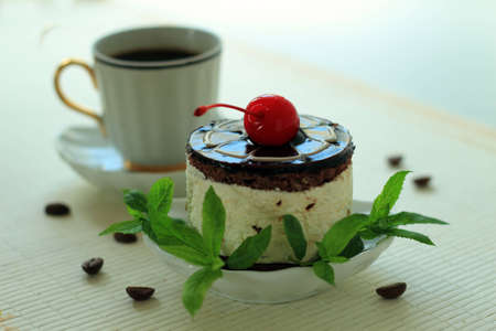 Cup of coffee with pastry