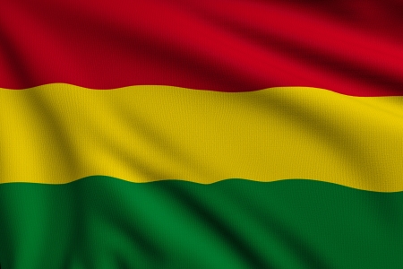 3d illustration flag of Boliviaの写真素材