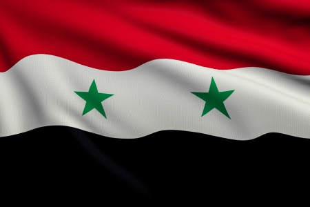 3d illustration flag of Syriaの写真素材