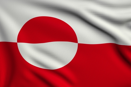 3d illustration flag of Greenlandの写真素材