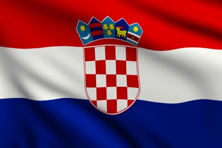 3d illustration flag of Croatiaの写真素材