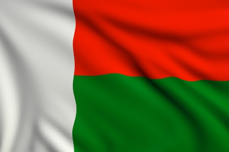 3d illustration flag of Madagascarの写真素材