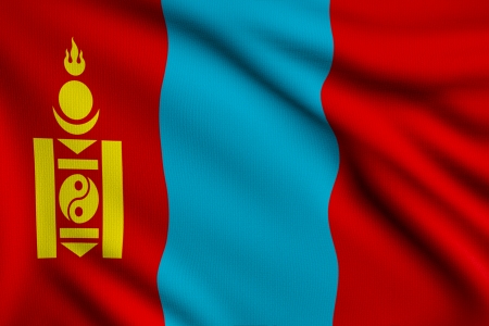 3d illustration flag of Mongoliaの写真素材