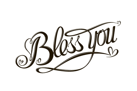 Bless you inscription. Vector illustrationのイラスト素材